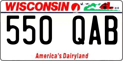 WI license plate 550QAB