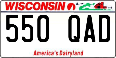 WI license plate 550QAD