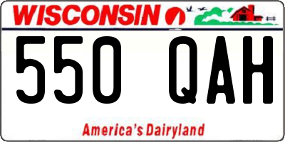 WI license plate 550QAH