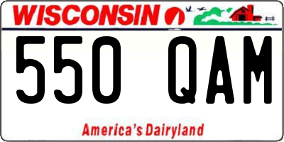 WI license plate 550QAM