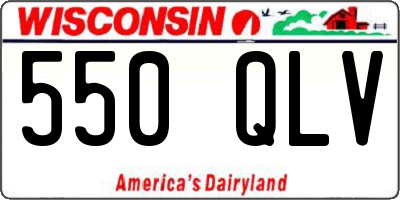 WI license plate 550QLV