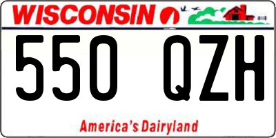 WI license plate 550QZH