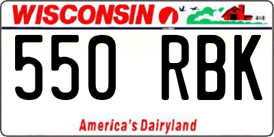 WI license plate 550RBK