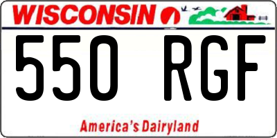 WI license plate 550RGF