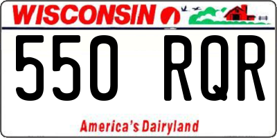 WI license plate 550RQR