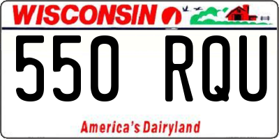 WI license plate 550RQU