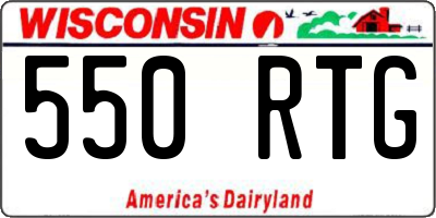 WI license plate 550RTG