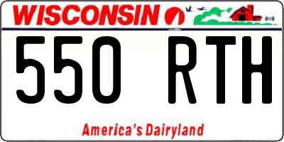 WI license plate 550RTH