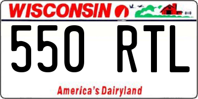 WI license plate 550RTL