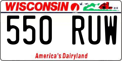 WI license plate 550RUW