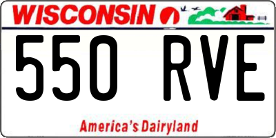 WI license plate 550RVE