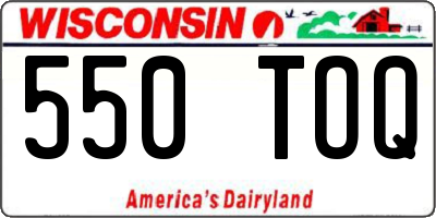 WI license plate 550TOQ