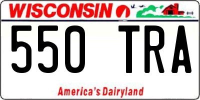 WI license plate 550TRA