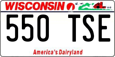 WI license plate 550TSE