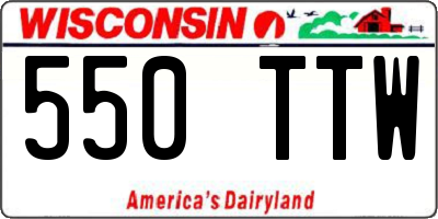WI license plate 550TTW