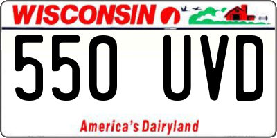 WI license plate 550UVD