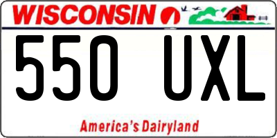 WI license plate 550UXL