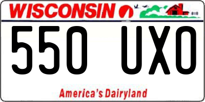 WI license plate 550UXO