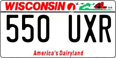 WI license plate 550UXR