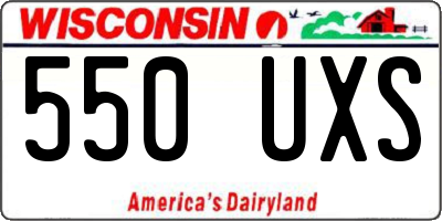 WI license plate 550UXS