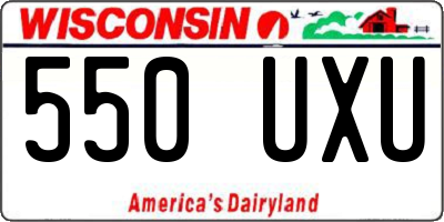 WI license plate 550UXU