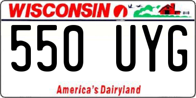 WI license plate 550UYG