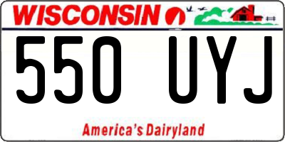 WI license plate 550UYJ