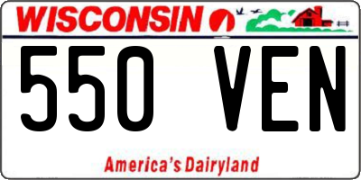 WI license plate 550VEN