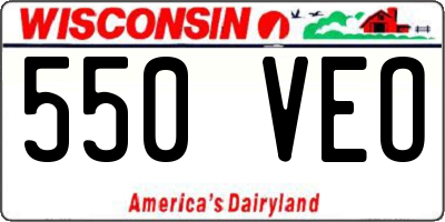 WI license plate 550VEO
