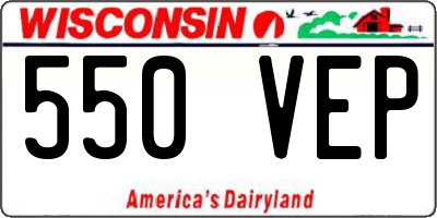 WI license plate 550VEP