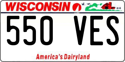 WI license plate 550VES