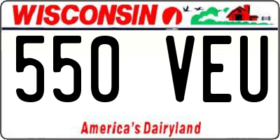 WI license plate 550VEU