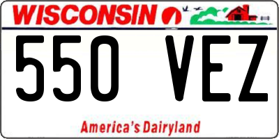 WI license plate 550VEZ