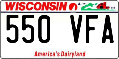 WI license plate 550VFA