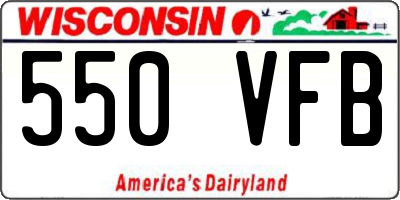 WI license plate 550VFB