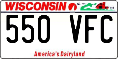 WI license plate 550VFC