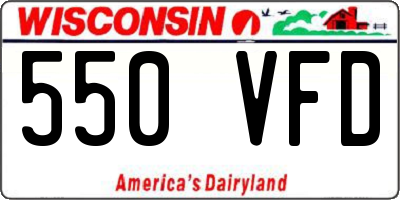 WI license plate 550VFD