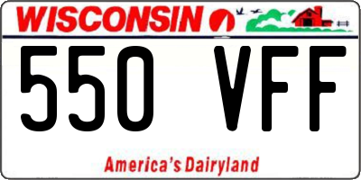 WI license plate 550VFF