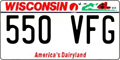 WI license plate 550VFG