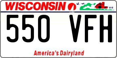 WI license plate 550VFH