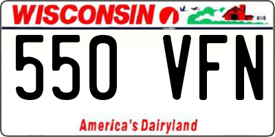 WI license plate 550VFN