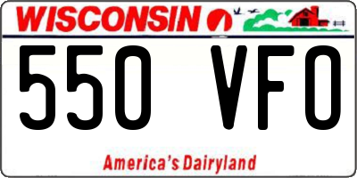 WI license plate 550VFO
