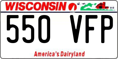 WI license plate 550VFP