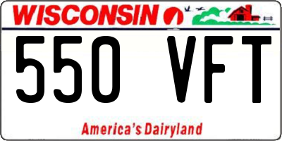 WI license plate 550VFT