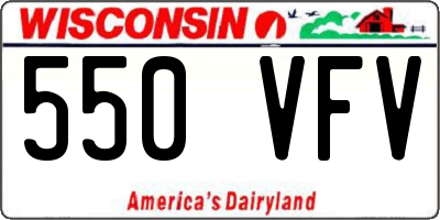 WI license plate 550VFV