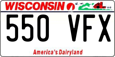 WI license plate 550VFX