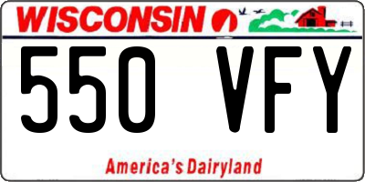 WI license plate 550VFY