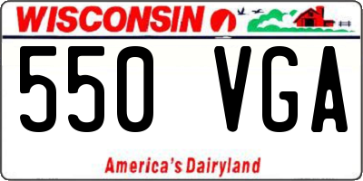WI license plate 550VGA