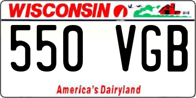 WI license plate 550VGB