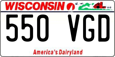 WI license plate 550VGD
